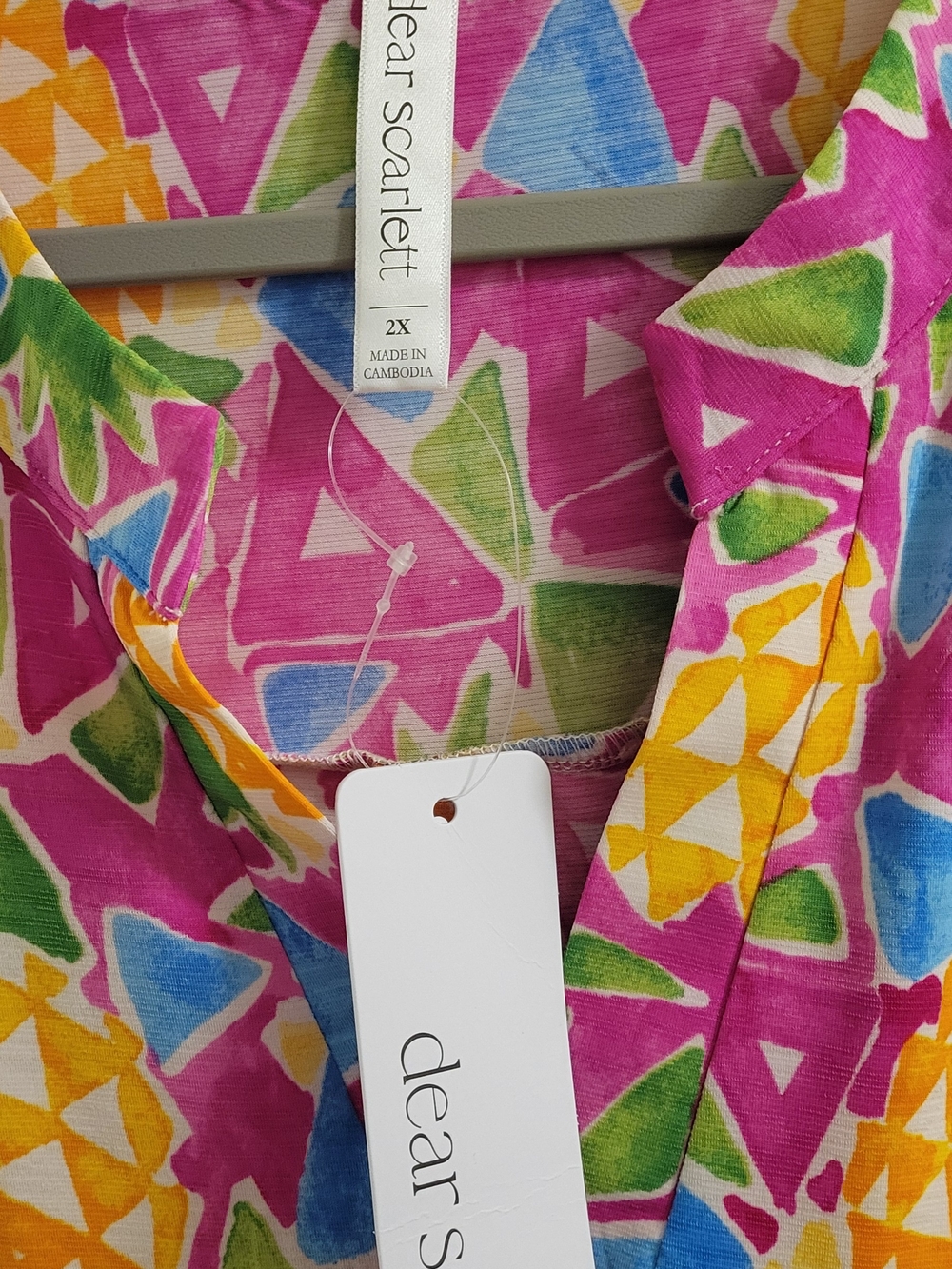 Dear Scarlett Lizzy Pineapple Print No Sleeve V Neck Dress Size 2xl - Picture 2 of 5